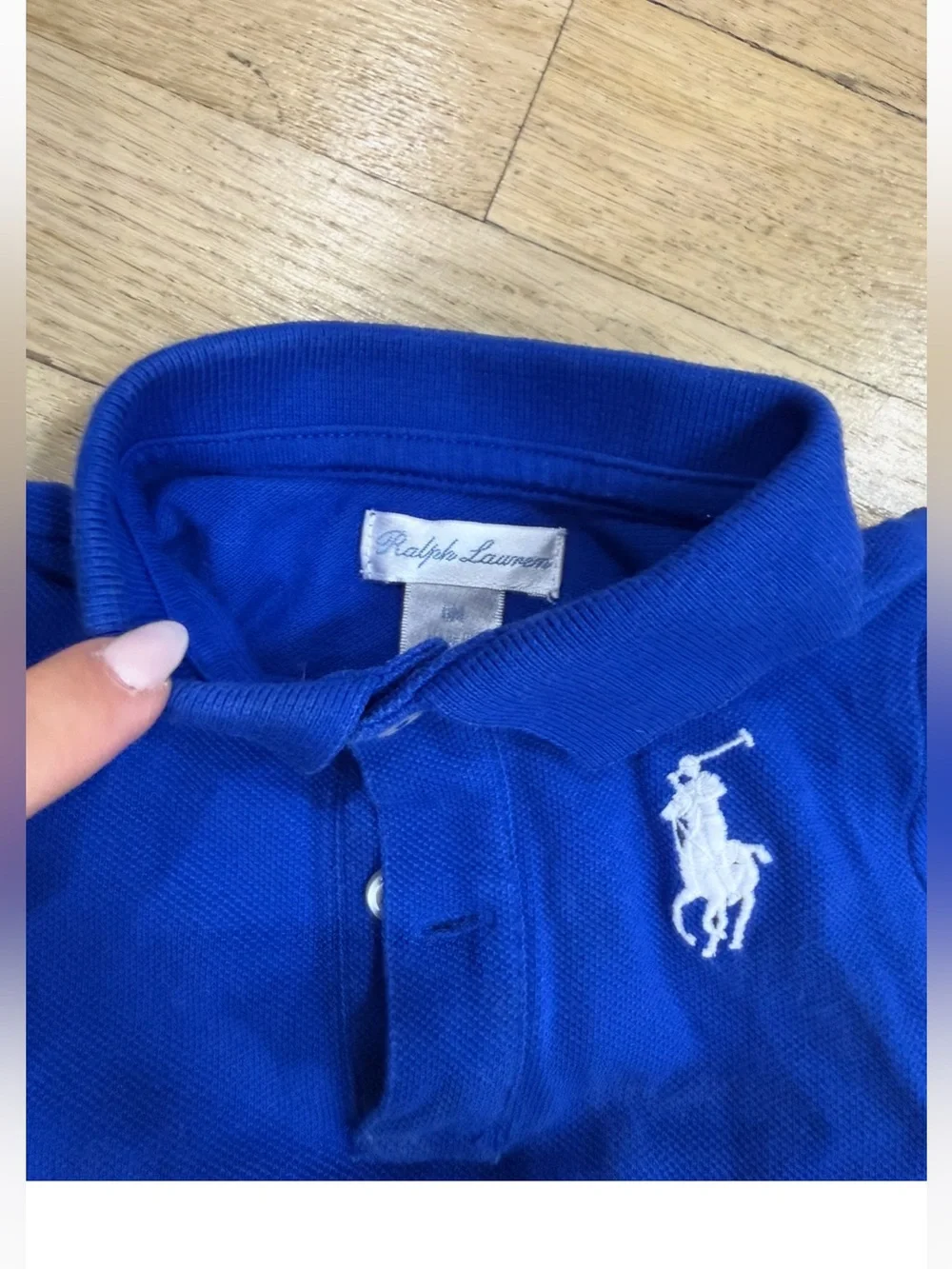 Ralph Lauren Boys Blue Polo Shirt with White Pony Logo